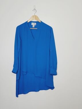 Joseph Ribkoff Royal Blue Long Adjustable Sleeves Tunic Lightweight Top Size 6